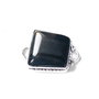 Conector cu Falcon eye / ochi de soim natural in rama argintata