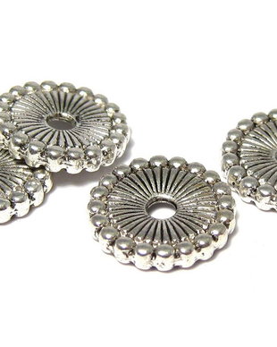 Distantier metalic, argintiu antichizat, 12x2 mm