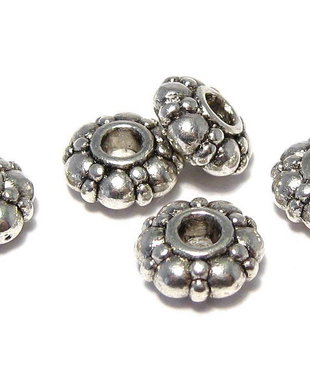 Distantier metalic, argintiu antichizat, 8x3.5 mm