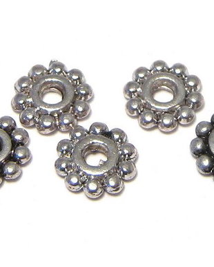 Distantier metalic, argintiu antichizat, 7x1.5 mm