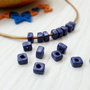 Margele patrate ceramica greceasca, Mikonos,bleumarin 6x4mm (PETR 009)