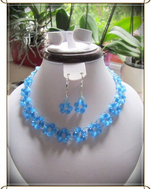 SET- CAT'S EYE BLEU-TURQOISE