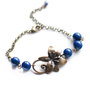 REZERVAT - momentan - Bratara cu lapis lazuli si elemente metalice bronz antic