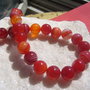 Agate degrade rosu - alb - portocaliu 10 mm