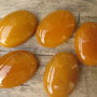 Cabochon aventurin galben-portocaliu, 25x18mm