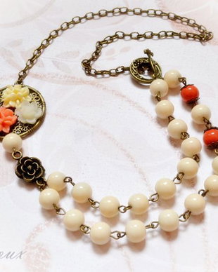 Colier vara ivory-peach