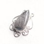 Pandantiv cu quartz turmalinat veritabil in rama decorativa argintata