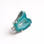Conector cu agata druzy teal in rama argintata