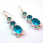 Cercei cuart  blue topaz
