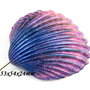 7958 - Pandantiv, scoica vopsita manual, iridescent violet si bleumarin, efect metalizat