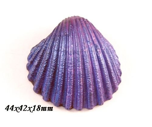 7962 - Pandantiv, scoica vopsita manual, iridescent, bleumarin, efect metalizat