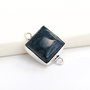 Conector rectangular cu jasper Kambaba in rama argintata