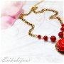 Colier trandafir rosu-Colectia ,,Blossoming jewelry"