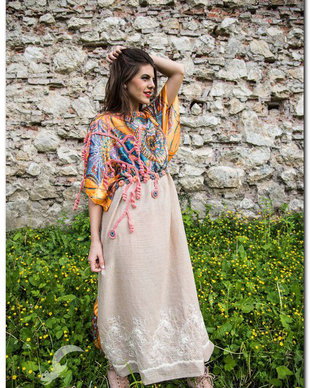 rochie gypsy style, de vara, colorata , din esarfe