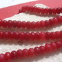 Jad rosu inchis rondele fatetate aprox 8x5 mm