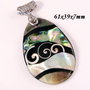 7992 - Pandantiv, sidef gri, scoica paua abalone, picatura