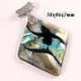 7996 - Pandantiv, sidef gri, scoica paua abalone, romb