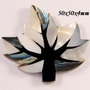 7998 - Pandantiv, sidef gri, scoica paua abalone, frunza
