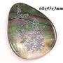 8003 - Pandantiv, scoica / sidef gri cu irizatii multicolore, insertii argintii, picatura