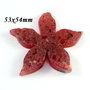 7972 - Pandantiv, agata druzy, taiata manual, floare / stea de mare, rosu caramiziu