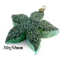 7975 - Pandantiv, agata druzy, taiata manual, floare / stea de mare, verde padure