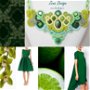 Colier si cercei Emerald  Set bijuterii verde emerald, colier verde olive, bijuterii statement, colier şi cercei verzi