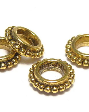 Distantier metalic, auriu antichizat, 8x2.5 mm