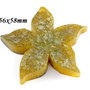7977 - Pandantiv, agata druzy, taiata manual, floare / stea de mare, galben