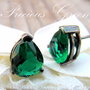 Cercei argint&cristale verde smarald
