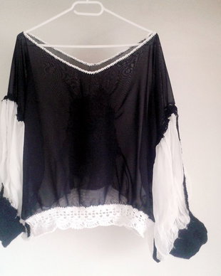 Bluza din matase cu mac albvandut impaslit
