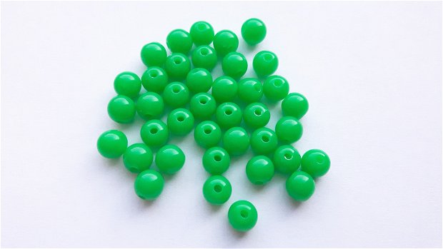 LMA616 - margele (10 buc) acrilice verde inchis