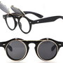 8009 - 8010 Ochelari steampunk / vintage / retro, cu rame metalice flip up