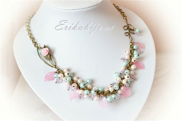 Colier pastel floral-Colectia,,Blossoming jewelry "
