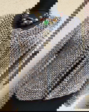 Cardigan tricotat din snur