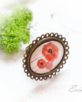 Inel cu maci-Colectia ,,Blossoming jewelry"