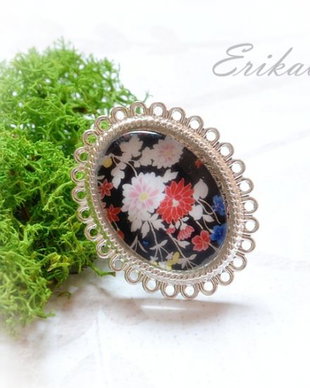 Inel argintiu cu model floral-Colectia ,,Blossoming jewelry"
