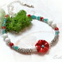 Colier red flower-Colectia ,,Blossoming jewelry"