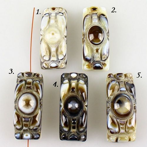 4215 - (1buc) Pandantiv tip conector, agata ochi, sculptata