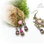 Cercei pink roses-Colectia ,,Blossoming jewelry"