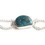 Bratara Chrysocolla si lantisoare placate cu argint