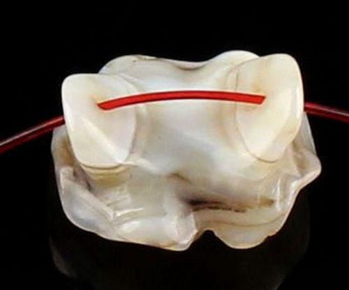 4207 - (4buc) Charms tip conector, agata ochi, sculptata