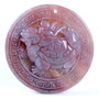 6445 - Pandantiv, jad multicolor sculptat, testoasa dragon, disc, 48x8mm