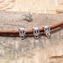 Agatatoare gravata,tip pandora, placata argint 12x6mm (SPLAK 114)