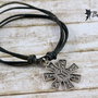 Colier barbatesc cu snur de piele si zamac ''Amulet''