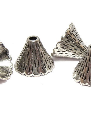 Capacel metalic, argintiu antichizat, 9x12 mm