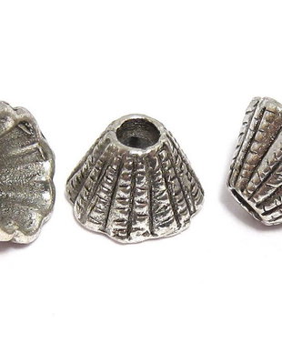 Capacel metalic, argintiu antichizat, 5x9 mm