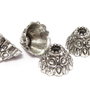 Capacel metalic, argintiu antichizat, 13x8 mm