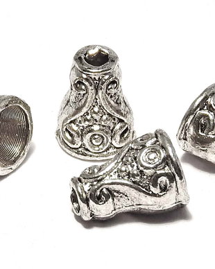 CaCapacel metalic, argintiu antichizat, 10x7.5 mm