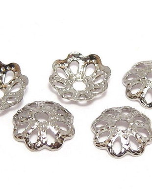 Capacel metalic, platina, 6x1.5 mm - 10 bucati