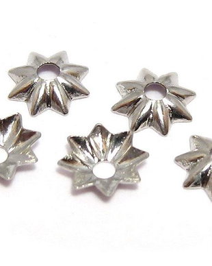 Capacel metalic, platina, 4x5 mm - 10 bucati